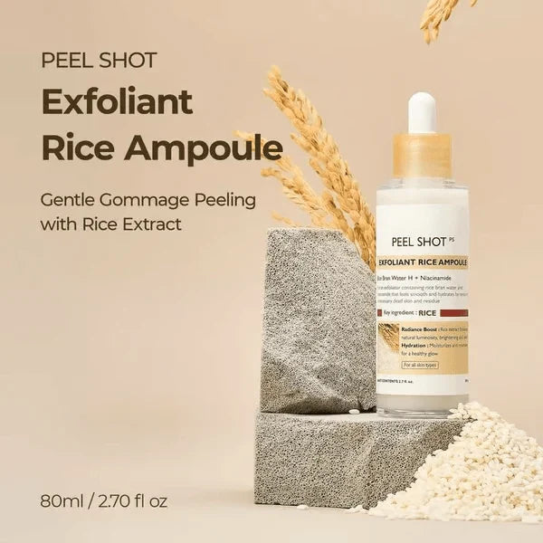 🏆Flash Sale⚡ 50K+ SOLD! Peel Shot Glow Rice Ampoule Duo - Serums for Brightening, Exfoliating, and Moisturizing🌾